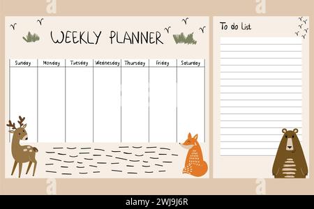 Vector weekly planner Stock Vector