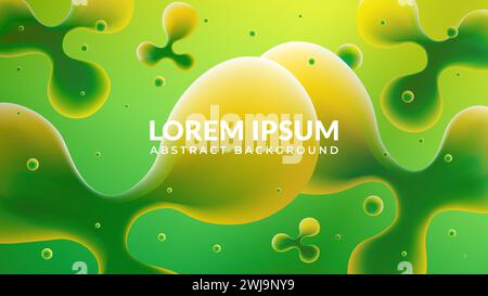 Realistic green bubbly ripples fluid vector illustration Stock Vector