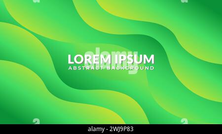 Beautiful and fashionable wavy green yellow gradient vector illustration. Abstract background design template Stock Vector