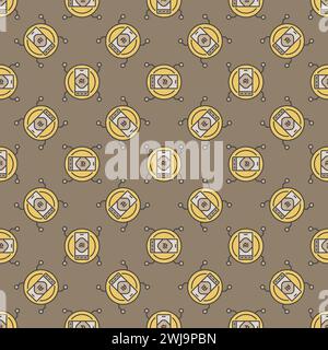 AI Technology in Smartphone vector Artificial Intelligence Phone concept colored seamless pattern Stock Vector