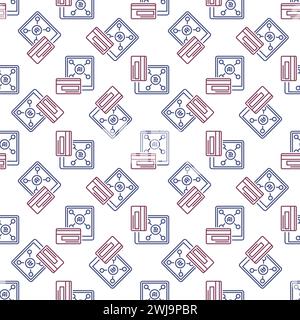 AI Payment with Smartphone vector AI concept seamless pattern in thin line style Stock Vector