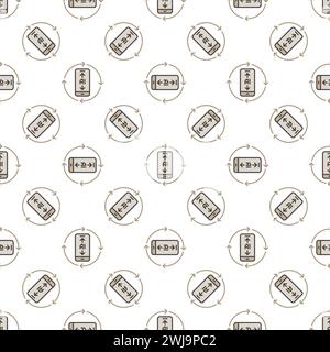 AI Phone with Arrows vector Artificial Intelligence concept colored seamless pattern Stock Vector