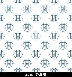 Circle with Artificial Intelligence Smartphone vector AI concept seamless pattern in thin line style Stock Vector