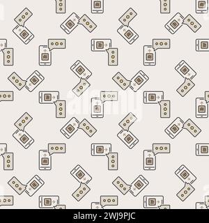 Smartphone with AI Chat vector concept colored seamless pattern Stock Vector