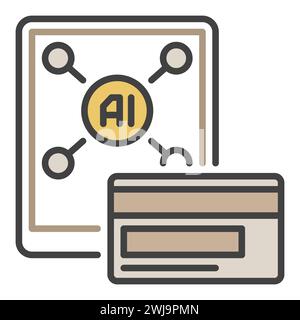 Payment with AI Smartphone vector AI concept colored icon or symbol Stock Vector