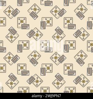 Payment with AI Smartphone vector AI concept colored seamless pattern Stock Vector