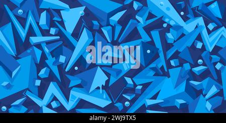Trendy Seamless Colorful Abstract Graffiti Style Geometric Pattern Vector Illustration Stock Vector