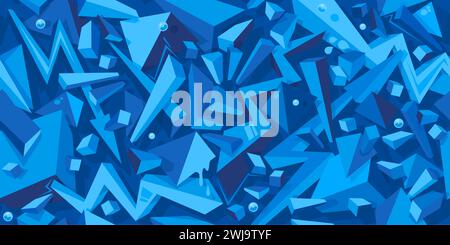 Seamless Colorful Abstract Graffiti Style Geometric Pattern Vector Illustration Background Stock Vector
