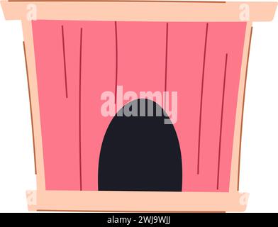 wooden dog house cartoon vector illustration Stock Vector