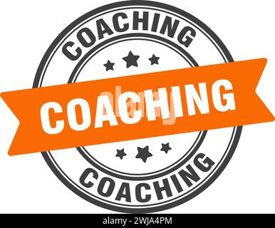 coaching stamp. coaching round sign. label on transparent background Stock Vector