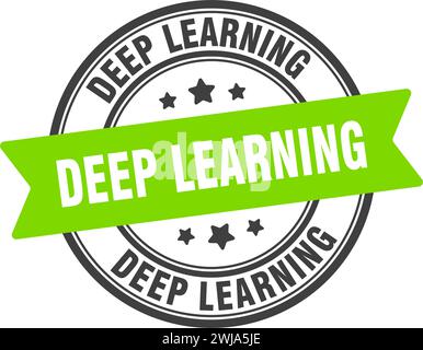 deep learning stamp. deep learning round sign. label on transparent background Stock Vector