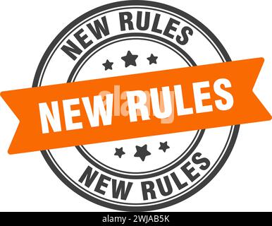 new rules stamp. new rules round sign. label on transparent background Stock Vector