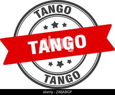 tango stamp. tango round sign. label on transparent background Stock Vector