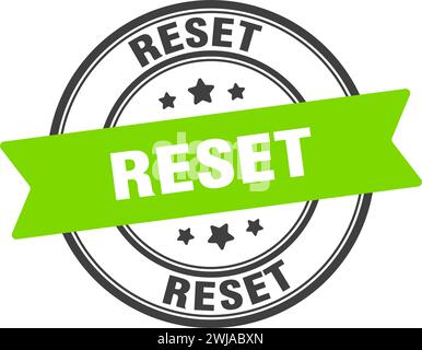 reset stamp. reset round sign. label on transparent background Stock Vector