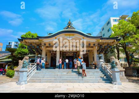 Namba Yasaka-jinja one of Osaka’s most distinctive places of worship with gigantic lion head-shape building with huge open mouth that swallows evil sp Stock Photo