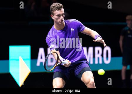 Rotterdam, Netherlands. 13th Feb, 2024. ROTTERDAM, NETHERLANDS - FEBRUARY 13: Jiri Lehecka of Czech Republic in action during Day 2 of the ABN AMRO Open 2024 at Ahoy on February 13, 2024 in Rotterdam, Netherlands. (Photo by Joris Verwijst/BSR Agency) Credit: BSR Agency/Alamy Live News Stock Photo