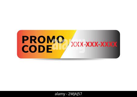 Promo code, coupon code label geometric flat discount icon. Stock Vector