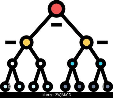 decision tree algorithm color icon vector illustration Stock Vector ...