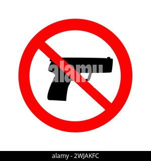 Prohibiting sign for gun. No gun sign. Vector illustration Stock Vector