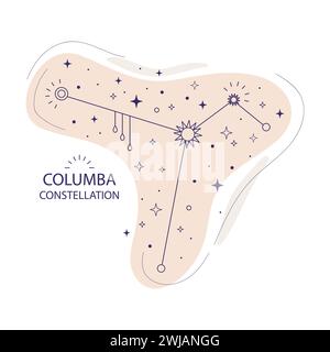 Star constellation Columba vector illustration Stock Vector