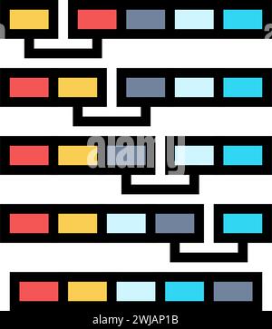 bubble sort algorithm color icon vector illustration Stock Vector