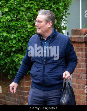 London, England, UK. 14th Feb, 2024. Labour leader KEIR STARMER is seen leaving his Londonh ouse. (Credit Image: © Tayfun Salci/ZUMA Press Wire) EDITORIAL USAGE ONLY! Not for Commercial USAGE! Stock Photo