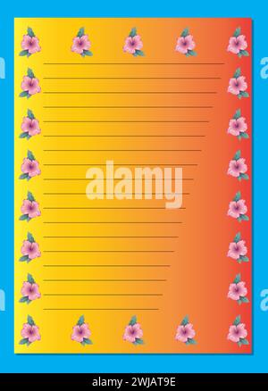 Empty writing sheets with line paper templates. Stock Vector