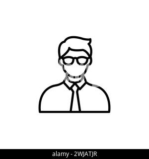 Symbol of Director Thin line Icon of Corporate Management. Stroke Pictogram Graphic for Web Design. Stock Vector
