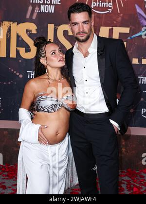 Hollywood, United States. 13th Feb, 2024. HOLLYWOOD, LOS ANGELES, CALIFORNIA, USA - FEBRUARY 13: Tia Bellissimo and husband Tony Bellissimo arrive at the Los Angeles Premiere Of Amazon MGM Studios' 'This Is Me.Now: A Love Story' held at the Dolby Theatre on February 13, 2024 in Hollywood, Los Angeles, California, United States. (Photo by Xavier Collin/Image Press Agency) Credit: Image Press Agency/Alamy Live News Stock Photo
