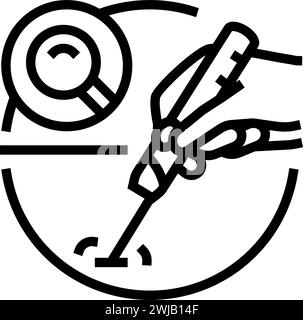 biopsy surgery doctor line icon vector illustration Stock Vector