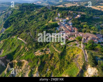 Pesaro (Italy, Marche, Pesaro province), Monte San Bartolo, the village of Fiorenzuola di Focara Stock Photo