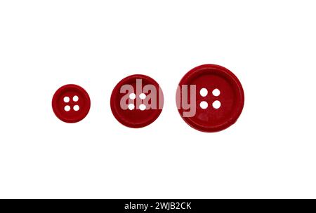 Red buttons isolated on white transparent, three sizes Stock Photo