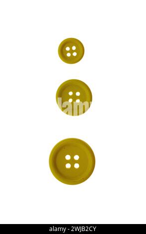 Yellow buttons isolated on white transparent, three sizes Stock Photo