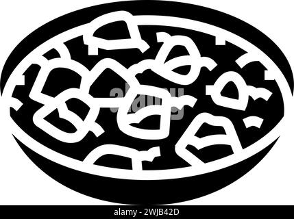 palak paneer indian cuisine glyph icon vector illustration Stock Vector