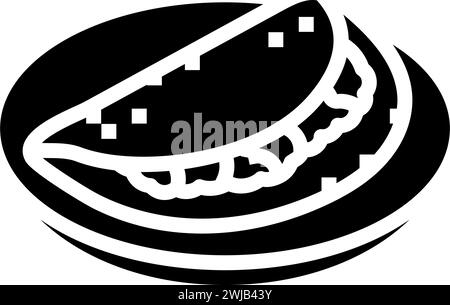 dosas indian cuisine glyph icon vector illustration Stock Vector