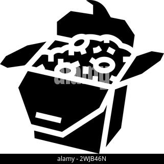 fried rice fast food glyph icon vector. fried rice fast food sign ...