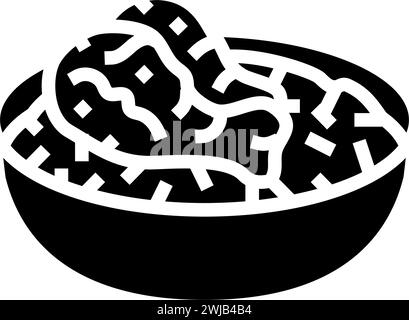 biryani indian cuisine glyph icon vector illustration Stock Vector