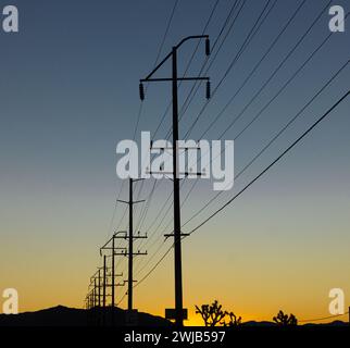 Dusk, driving somewhere in California USA Stock Photo