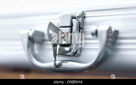 Business secret suitcase with handle Stock Photo