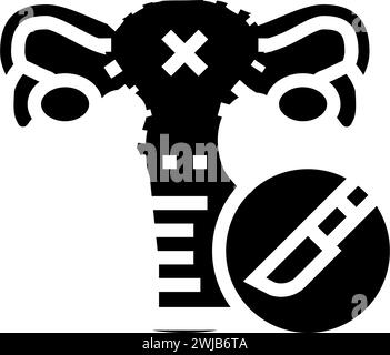 hysterectomy surgery glyph icon vector. hysterectomy surgery sign ...