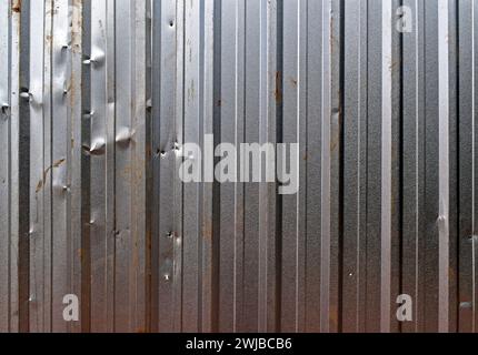 Metalllic surface of corrugated aluminium in Ribeirao Preto, Sao Paulo, Brazil Stock Photo