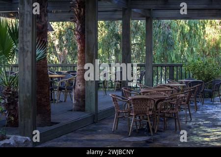 Pergola in the hotel territory Stock Photo