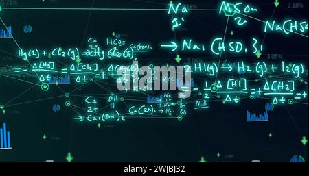 Image of scientific data processing over black background Stock Photo