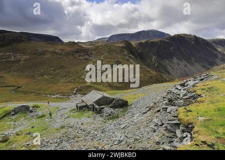 View of the Honister slate mine, Honister Pass; Buttermere, Cumbria, Lake District National Park, England, UK Stock Photo