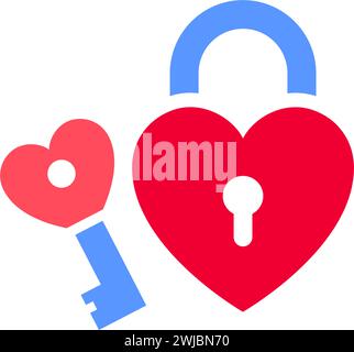 Love icon or Valentines day symbol, holiday sign designed for celebration, vector trendy modern style. Stock Vector