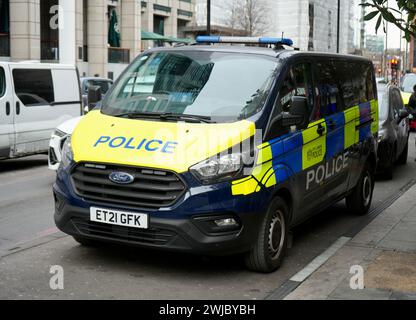 Ford Transit City of London Police Vehicle parked on a London Street. Stock Photo
