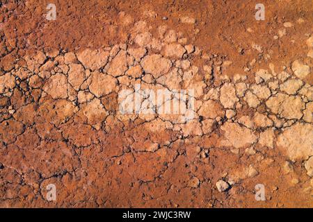 Dry cracked parched ground in Death Valley. Zabriskie Point extreme drought weather conditions USA Stock Photo