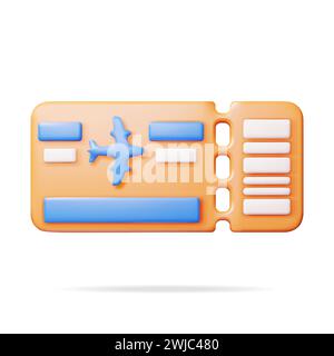 Airline boarding pass ticket tear-off element set, isolated on ...
