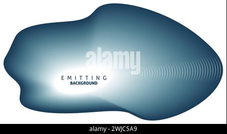 Abstract emitting blumine round shape on white background. Vector graphic template Stock Vector