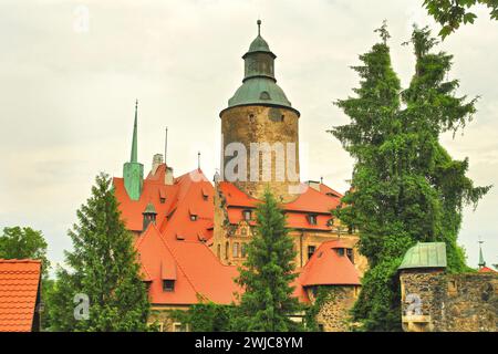 Czocha Castle ( German: Tzschocha)  -  a defensive castle in the village of Sucha in Poland Stock Photo